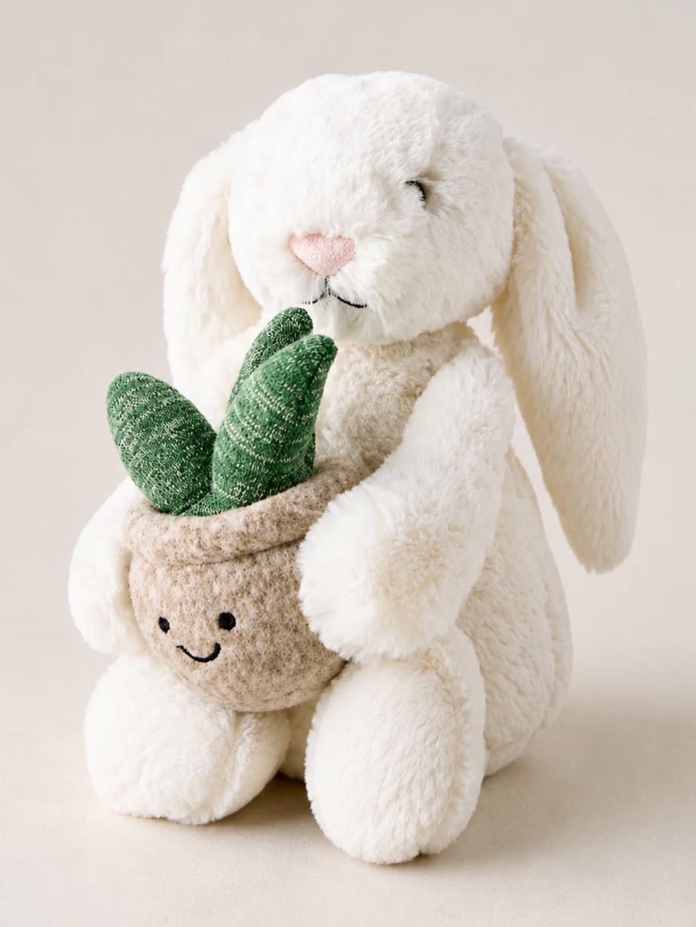 NWT - Jellycat Cream Bunny With Plant